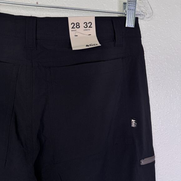 REI Trail Made Pants Mens 28 x 32 Hiking Camp Outdoor Hike UPF 50 Black NEW - Picture 8 of 12